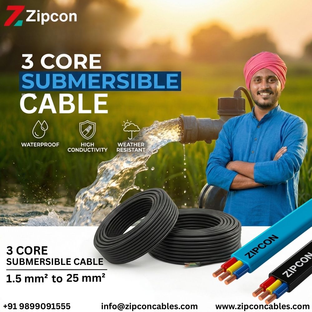 Top Submersible 3 Core Flat Cable Manufacturers in Bangalore