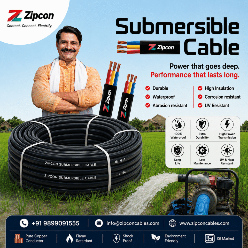  Submersible 3 Core Flat Cable 