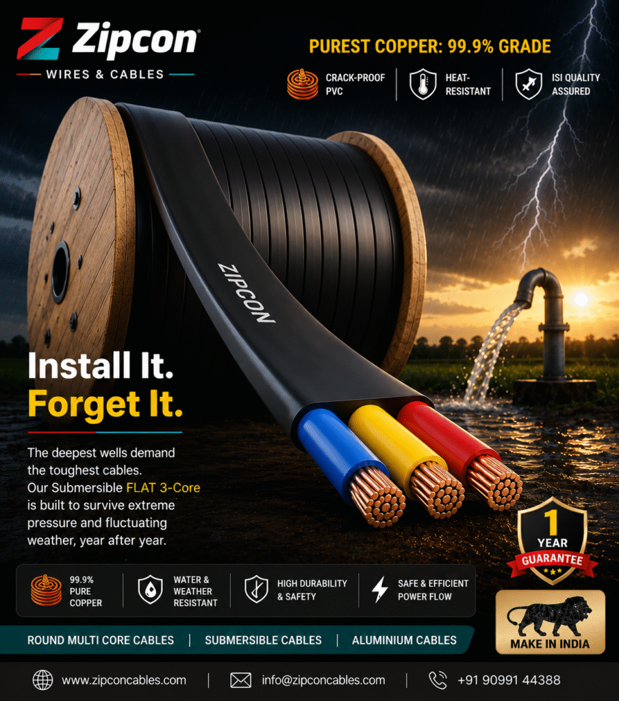 3 Core Flat Submersible Cable in Surat 