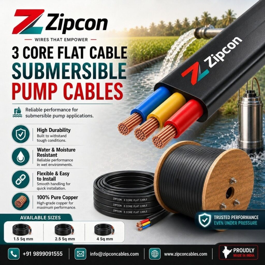 Submersible 3 Core Flat Cable Manufacturer Secunderabad