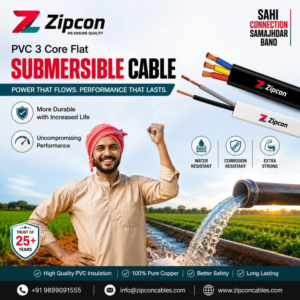 3 Core Flat Submersible Cable in Nanded
